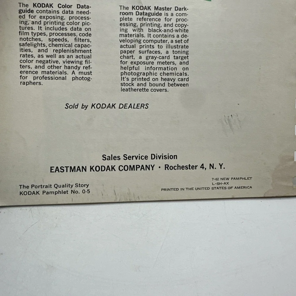 Kodak Photography Data Books. Lot Of 3‎ Paperback Books.  1956-1957